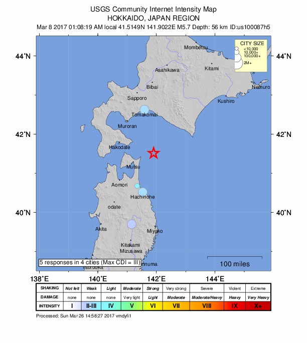 Did You Feel It? map: shaking reported by the public