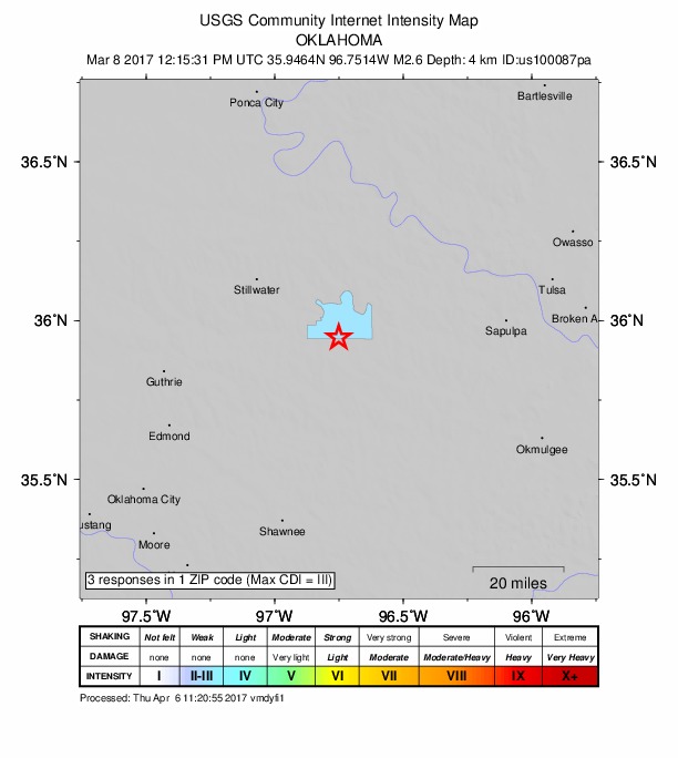 Did You Feel It? map: shaking reported by the public