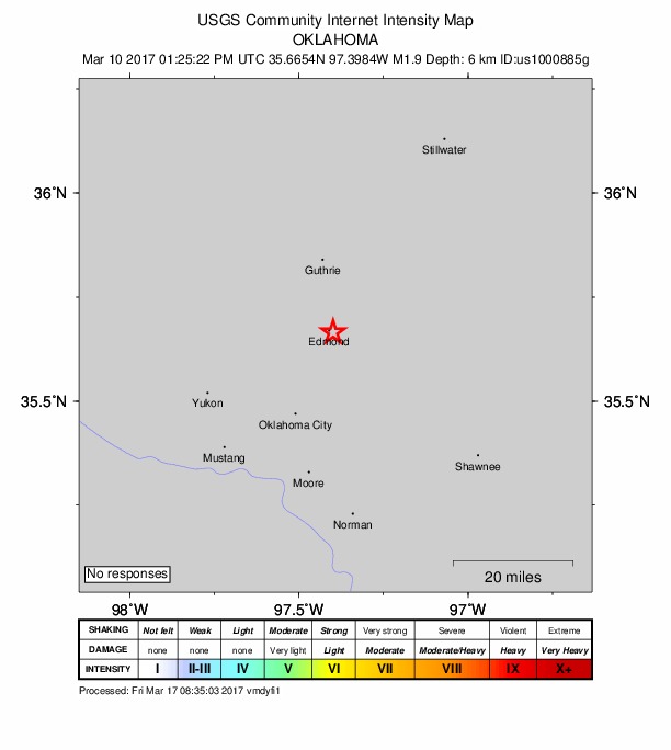 Did You Feel It? map: shaking reported by the public