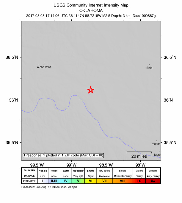 Did You Feel It? map: shaking reported by the public
