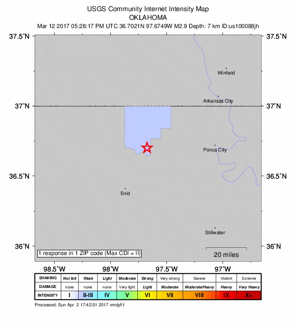 Did You Feel It? map: shaking reported by the public