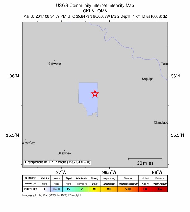 Did You Feel It? map: shaking reported by the public