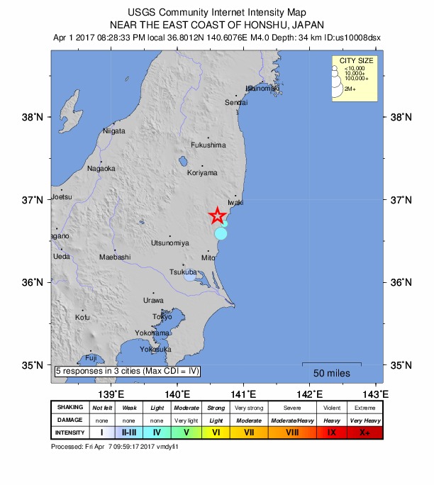 Did You Feel It? map: shaking reported by the public