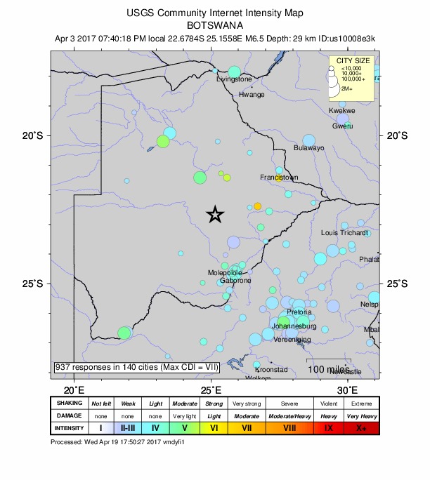 Did You Feel It? map: shaking reported by the public