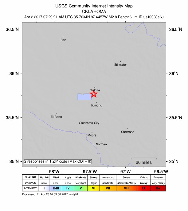Did You Feel It? map: shaking reported by the public
