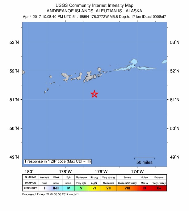 Did You Feel It? map: shaking reported by the public