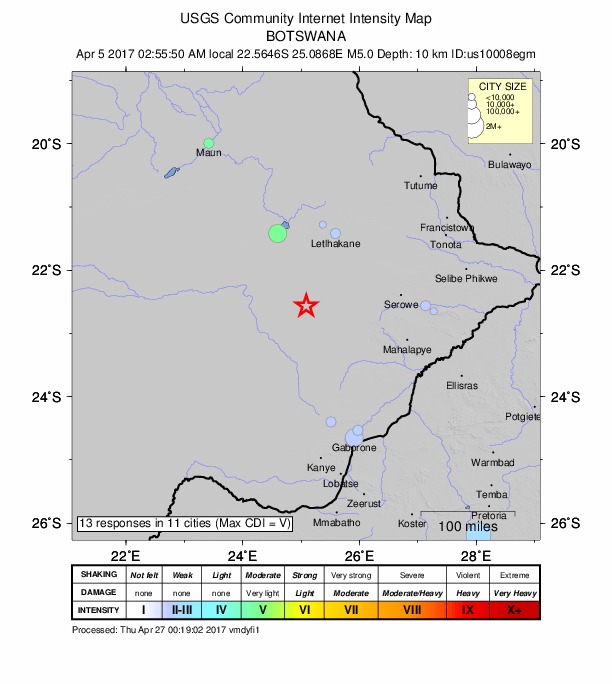 Did You Feel It? map: shaking reported by the public