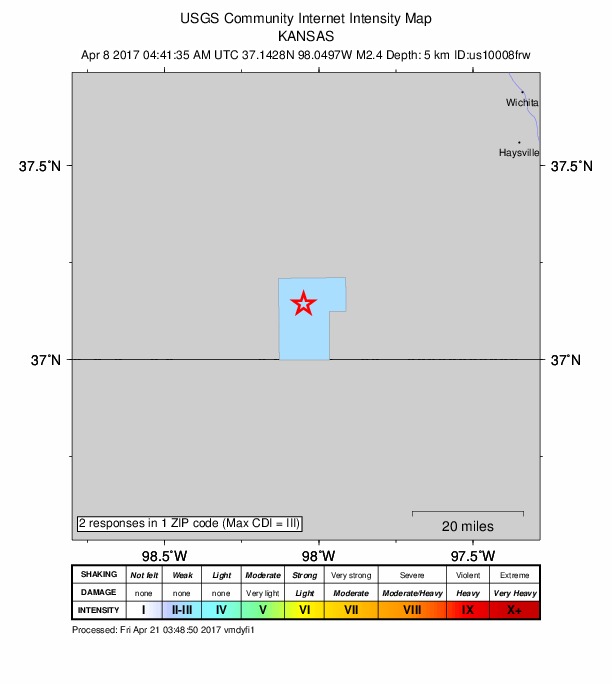 Did You Feel It? map: shaking reported by the public