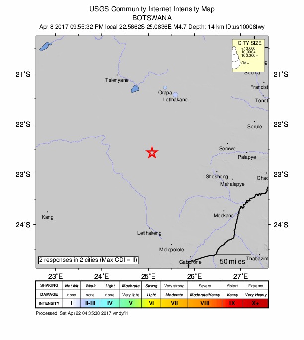 Did You Feel It? map: shaking reported by the public