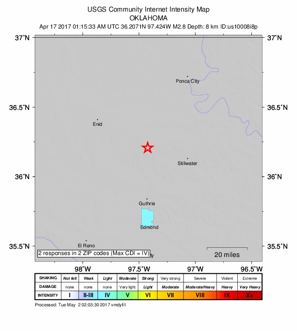 Did You Feel It? map: shaking reported by the public
