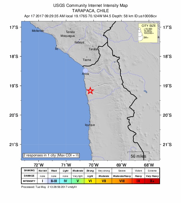 Did You Feel It? map: shaking reported by the public