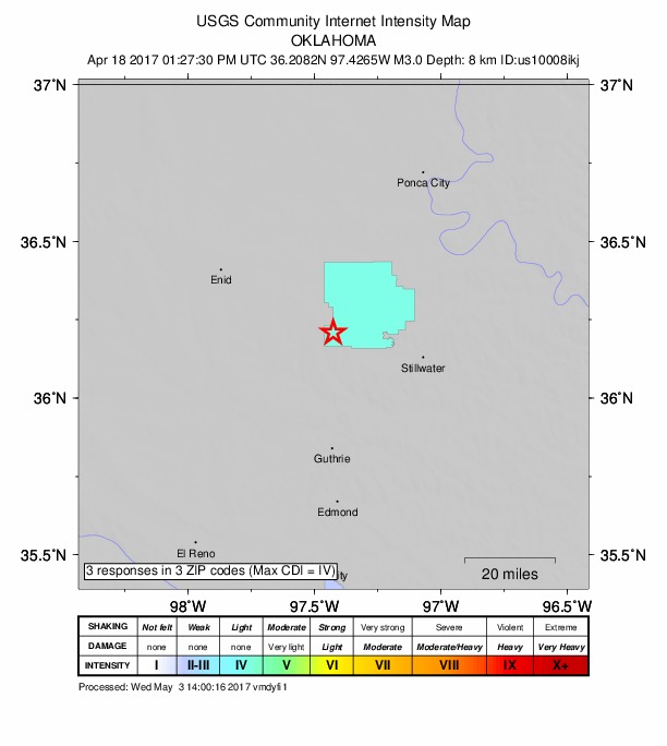 Did You Feel It? map: shaking reported by the public
