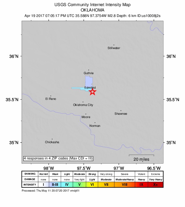 Did You Feel It? map: shaking reported by the public