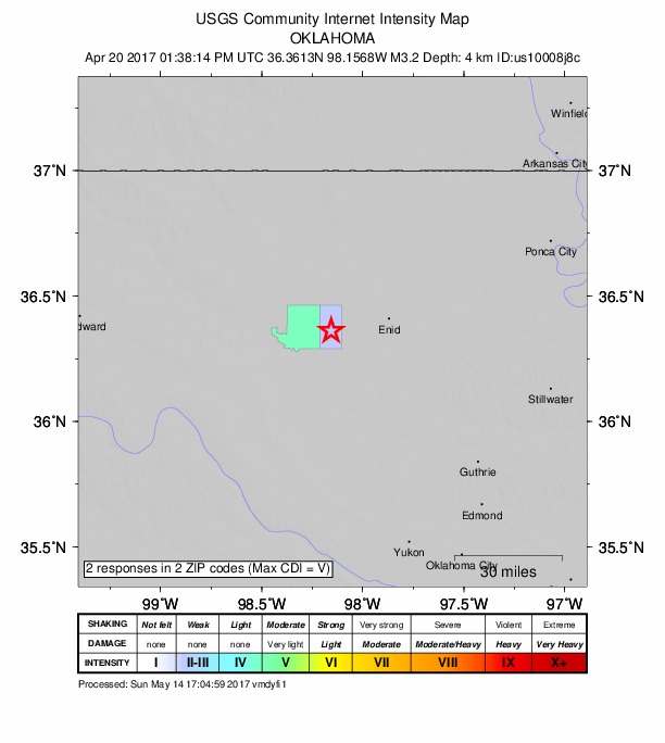 Did You Feel It? map: shaking reported by the public