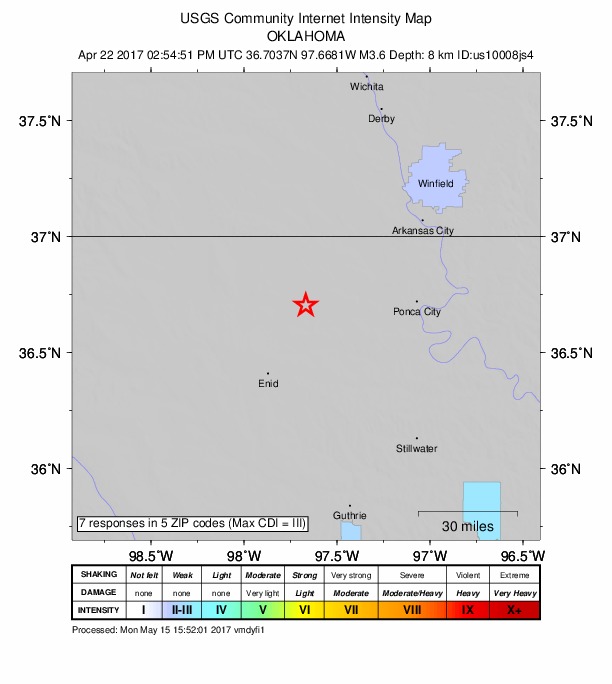 Did You Feel It? map: shaking reported by the public