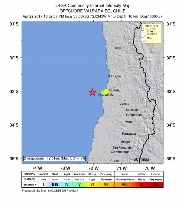 Did You Feel It? map: shaking reported by the public