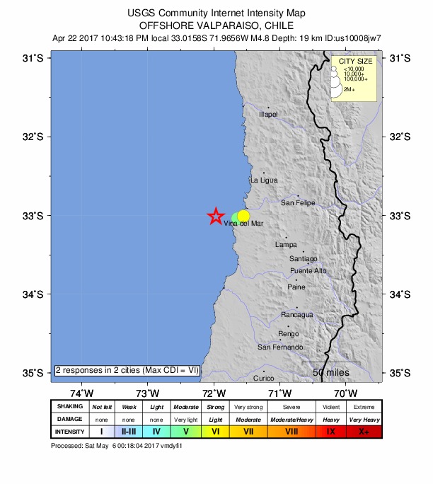 Did You Feel It? map: shaking reported by the public