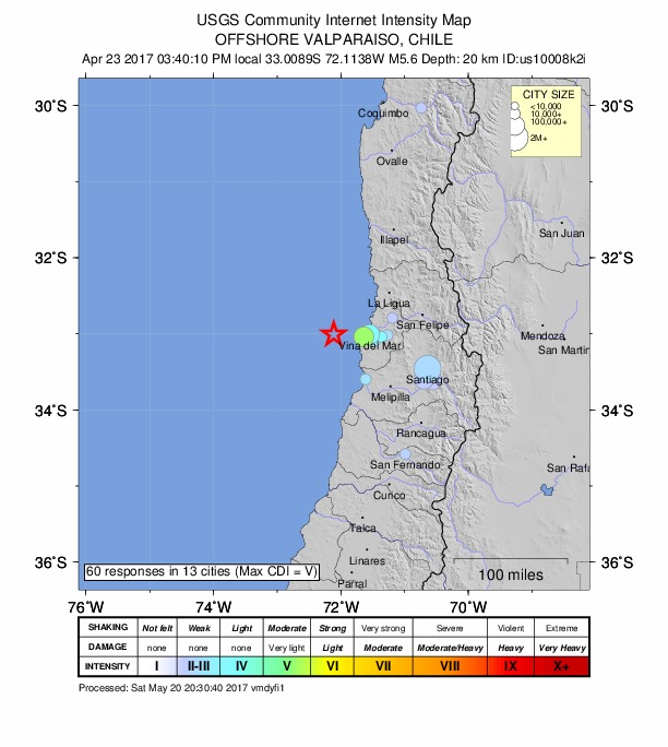 Did You Feel It? map: shaking reported by the public