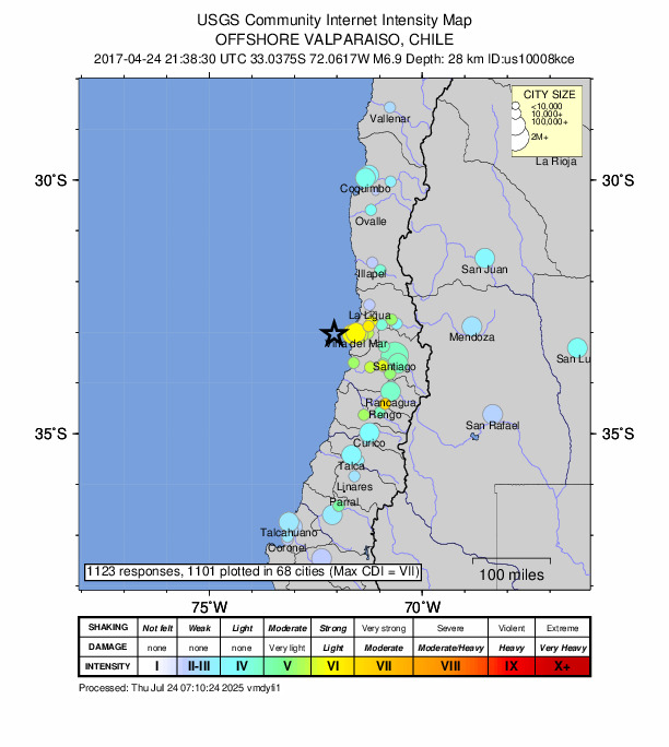 Did You Feel It? map: shaking reported by the public