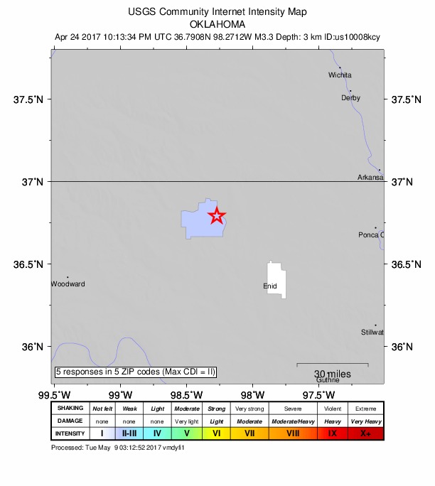 Did You Feel It? map: shaking reported by the public