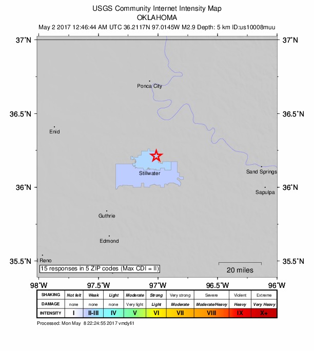 Did You Feel It? map: shaking reported by the public