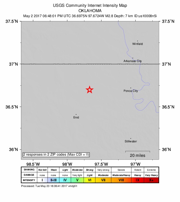 Did You Feel It? map: shaking reported by the public