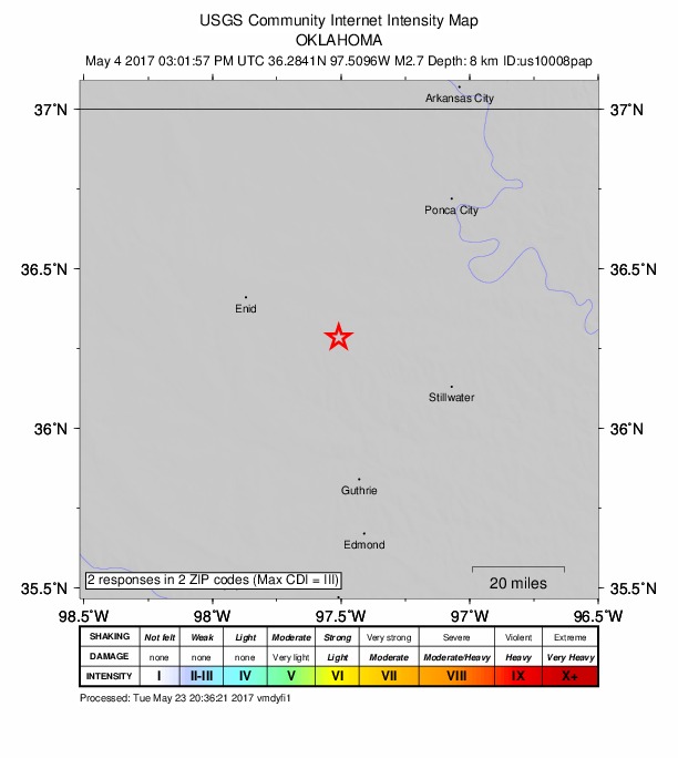 Did You Feel It? map: shaking reported by the public