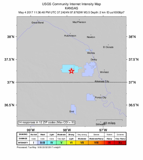 Did You Feel It? map: shaking reported by the public