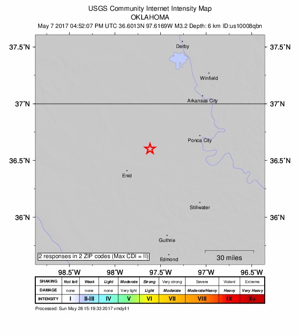 Did You Feel It? map: shaking reported by the public