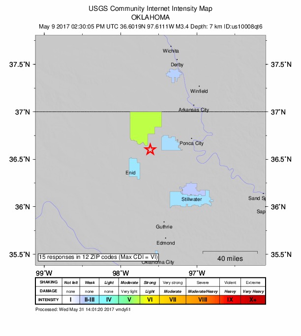 Did You Feel It? map: shaking reported by the public