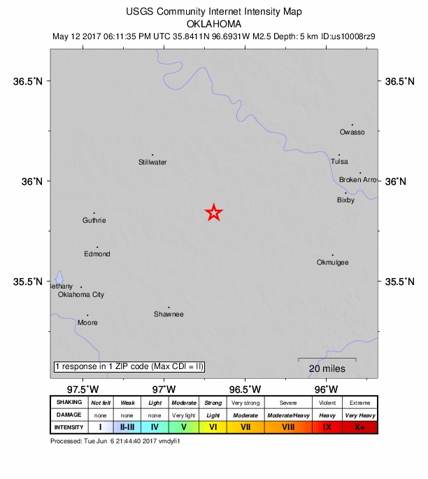 Did You Feel It? map: shaking reported by the public