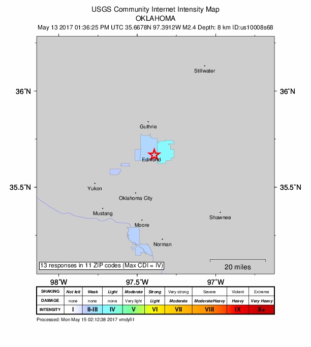 Did You Feel It? map: shaking reported by the public
