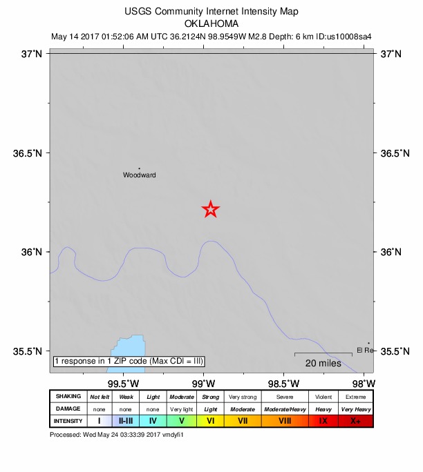 Did You Feel It? map: shaking reported by the public