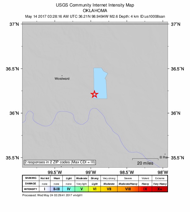 Did You Feel It? map: shaking reported by the public