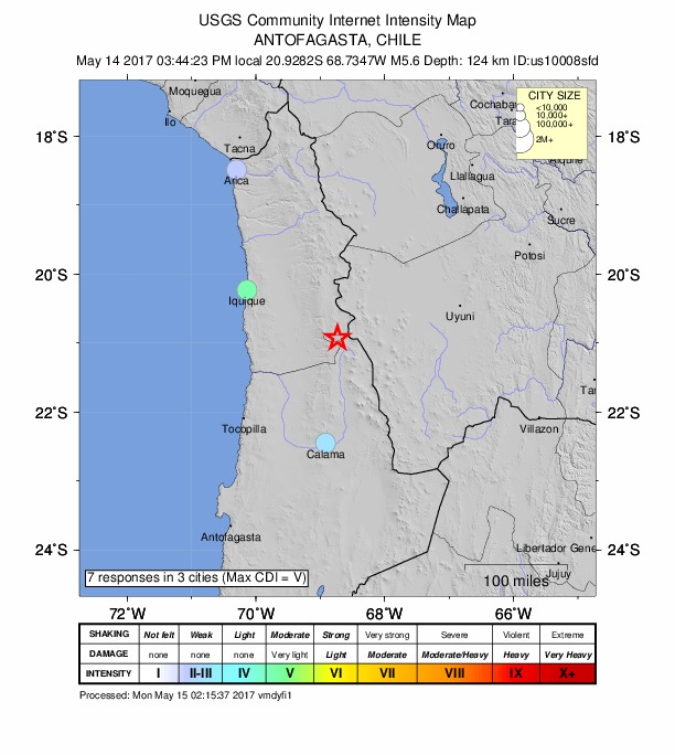 Did You Feel It? map: shaking reported by the public