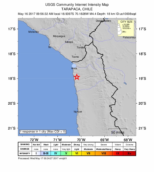 Did You Feel It? map: shaking reported by the public
