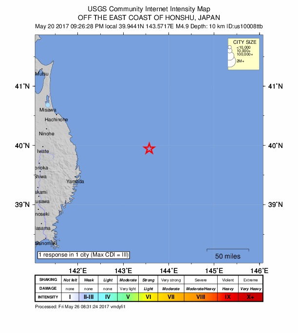 Did You Feel It? map: shaking reported by the public