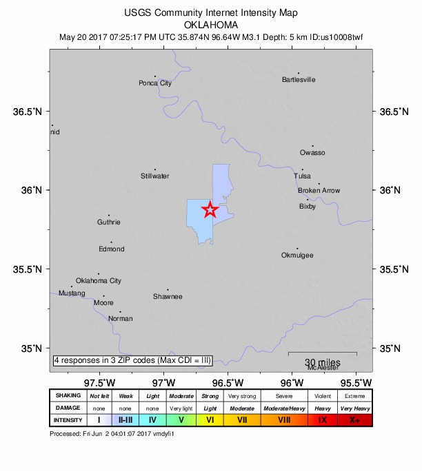Did You Feel It? map: shaking reported by the public