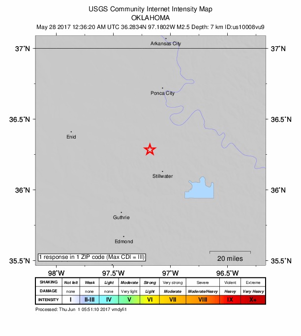 Did You Feel It? map: shaking reported by the public