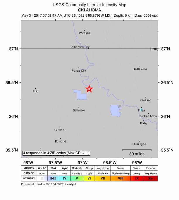 Did You Feel It? map: shaking reported by the public
