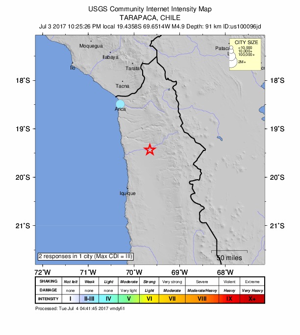 Did You Feel It? map: shaking reported by the public