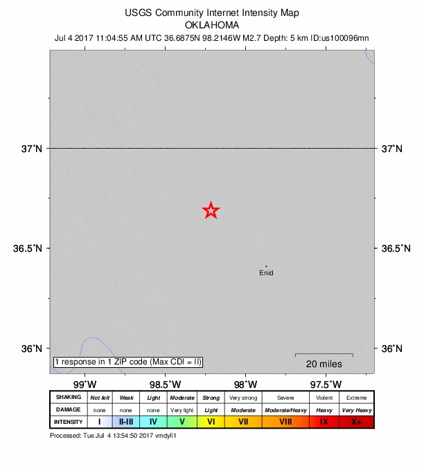 Did You Feel It? map: shaking reported by the public