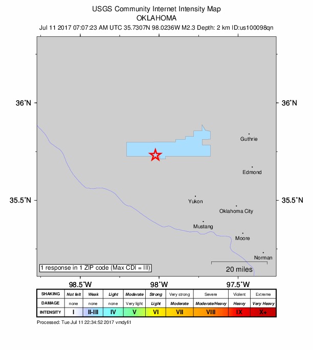 Did You Feel It? map: shaking reported by the public