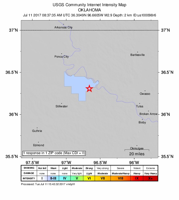 Did You Feel It? map: shaking reported by the public