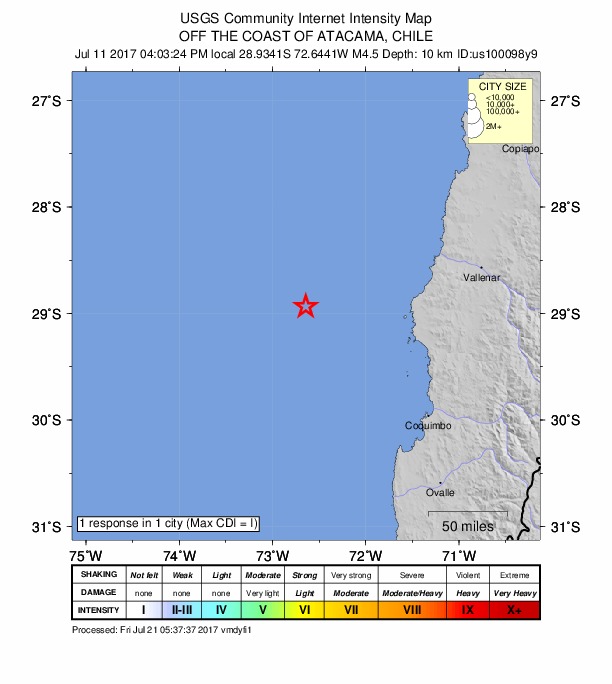 Did You Feel It? map: shaking reported by the public