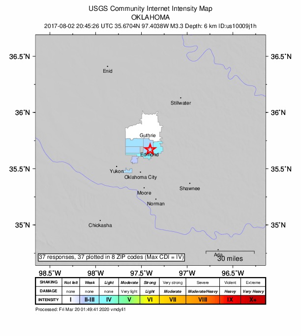 Did You Feel It? map: shaking reported by the public