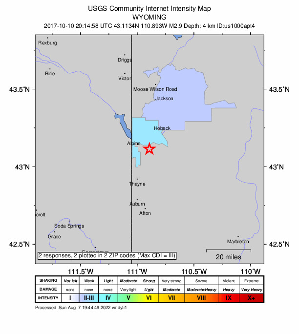 Did You Feel It? map: shaking reported by the public