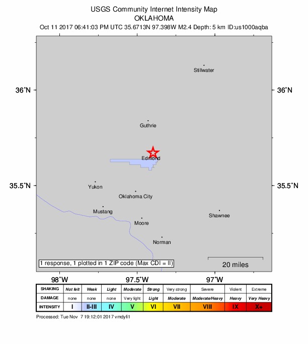 Did You Feel It? map: shaking reported by the public