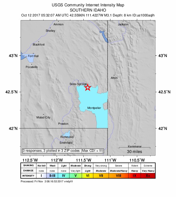Did You Feel It? map: shaking reported by the public