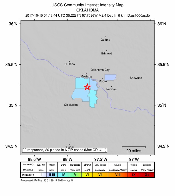 Did You Feel It? map: shaking reported by the public